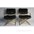 Chaise de salon de luxe moderne fabriquée aux cheveux d'orcoppermongoliens